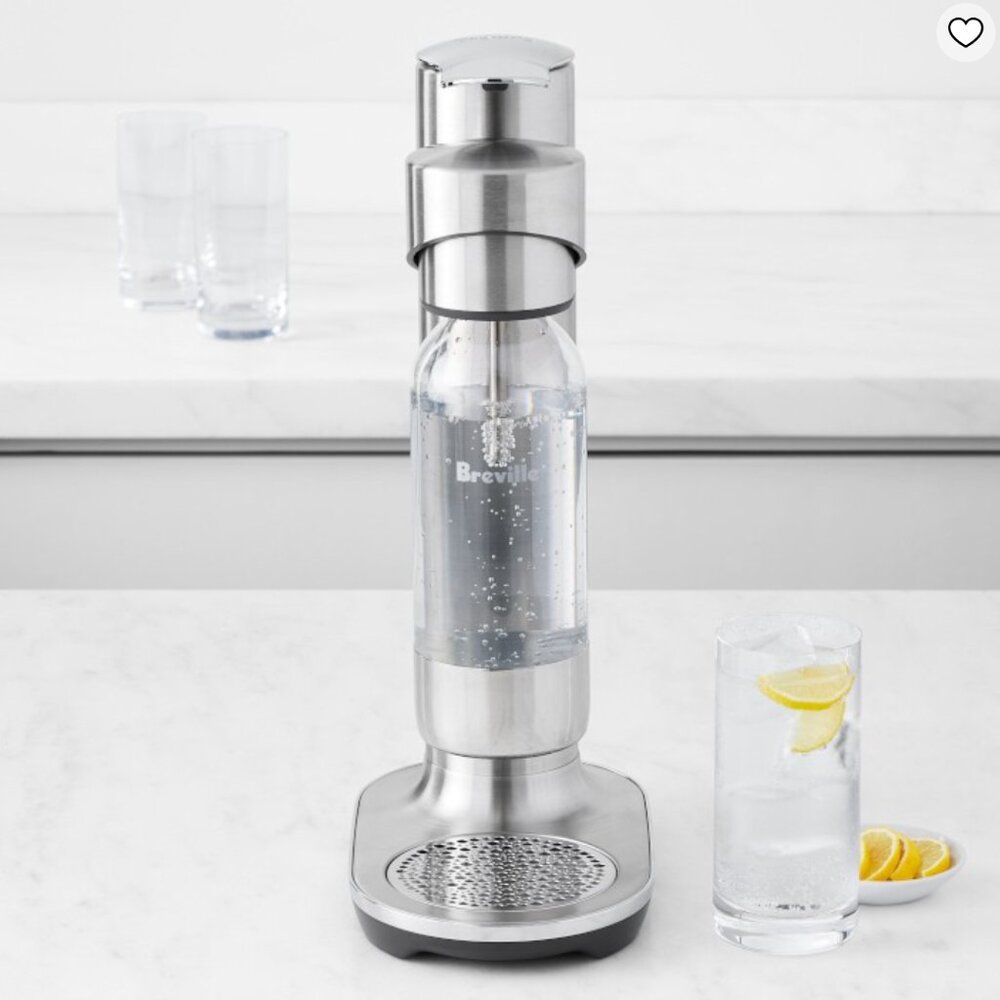 NWT Breville BCA600BSS InFizz Aqua Sparkling Water Maker, Brushed Stainless Stee